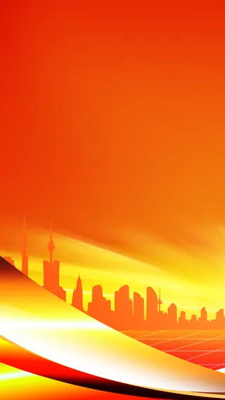橙色城市H5背景高清