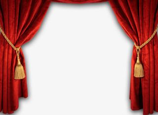 红色窗帘免抠