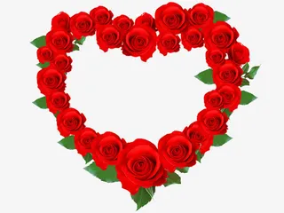 爱心玫瑰花环免抠