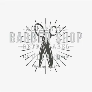 剪刀英文字母理发店标志免抠