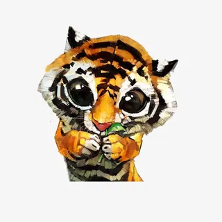 手绘板可爱萌萌的小老虎免抠