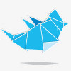 动物鸟蓝色的地中海推特web2origami免抠