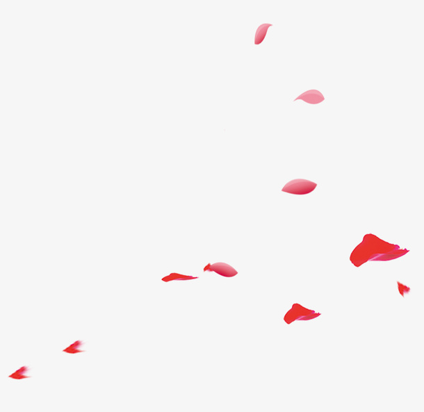 红色花瓣漂浮素材免抠