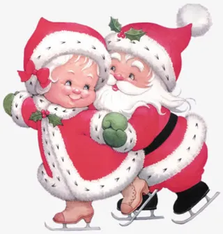 调皮圣诞老人情侣手绘免抠