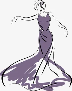 矢量手绘新娘素材免抠