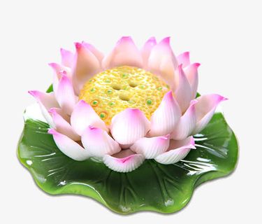 陶瓷莲花插香香座免抠