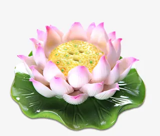 陶瓷莲花插香香座免抠