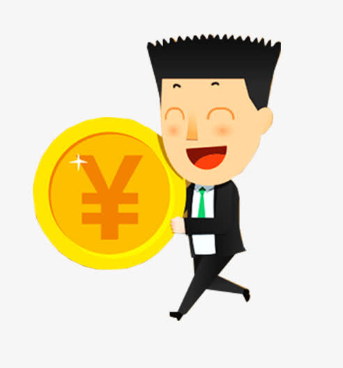 卡通金币人物免抠