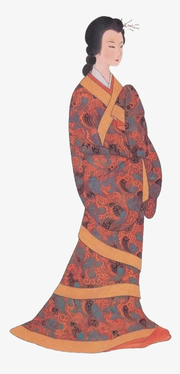 汉朝女子服饰插画免抠