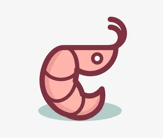 卡通虾矢量图免抠