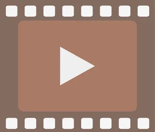 手绘棕色影片边框免抠