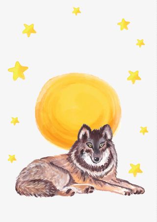 矢量月圆之夜免抠