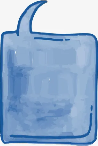 蓝色涂鸦粉笔对话框免抠