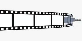 黑色手绘动感曲线胶片边框免抠