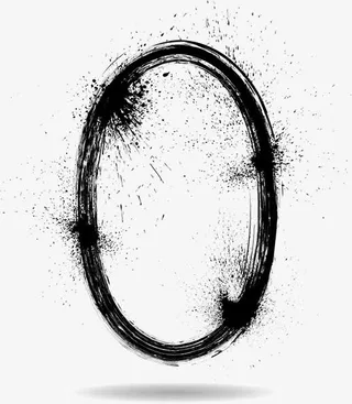 黑色水墨数字零免抠