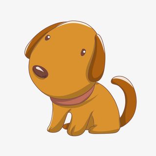卡通手绘憨厚小狗插画免抠
