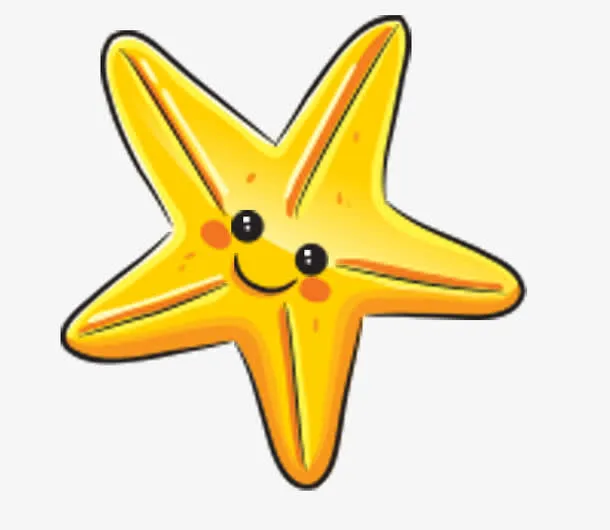 黄色小海星免抠