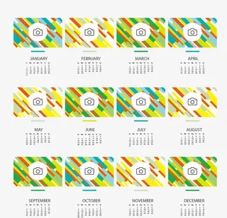 抽象彩条背景2017日历