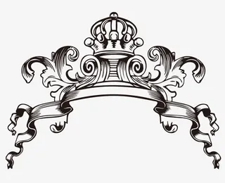 欧式古典王冠花边免抠