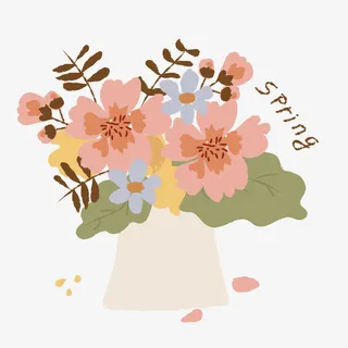 春天花朵手绘免抠