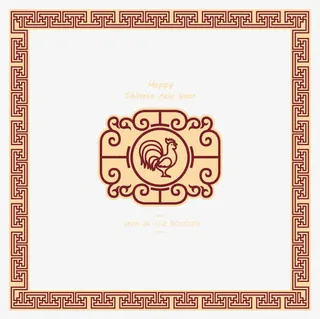 古风边框新年卡免抠