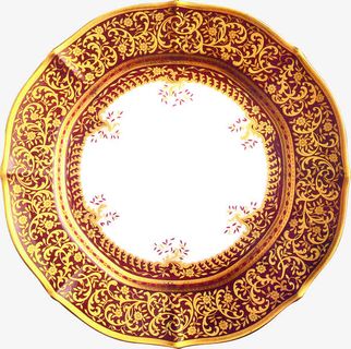 黄色花纹古典招聘海报免抠