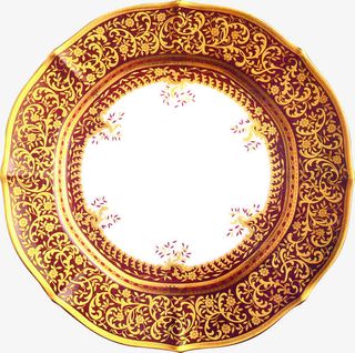 黄色花纹古典招聘海报免抠