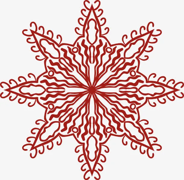 精美红色回族花纹免抠