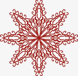 精美红色回族花纹免抠