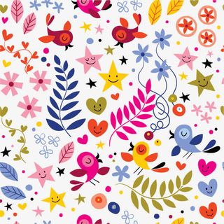可爱的卡通无缝拼接底纹免抠