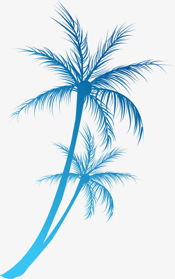 卡通夏日椰树枝免抠