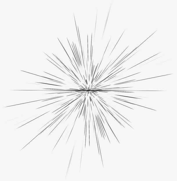卡通水墨水墨素材  放射状免抠