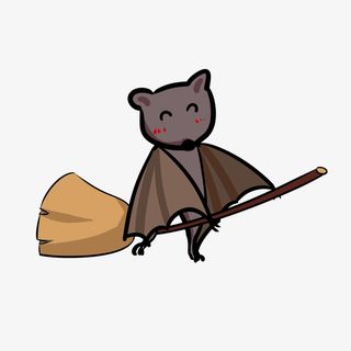 万圣节小老鼠骑着小扫把免抠