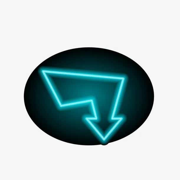 简约深色霓虹灯框免抠