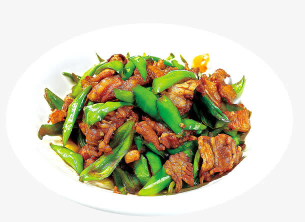 绿色五花肉青椒爆炒肉丝免抠