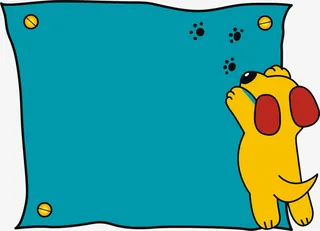 可爱狗狗文本框免抠