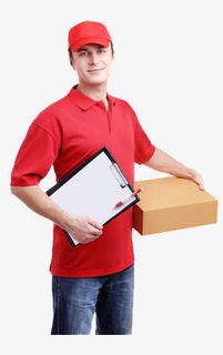 拿着记事本的快递员免抠