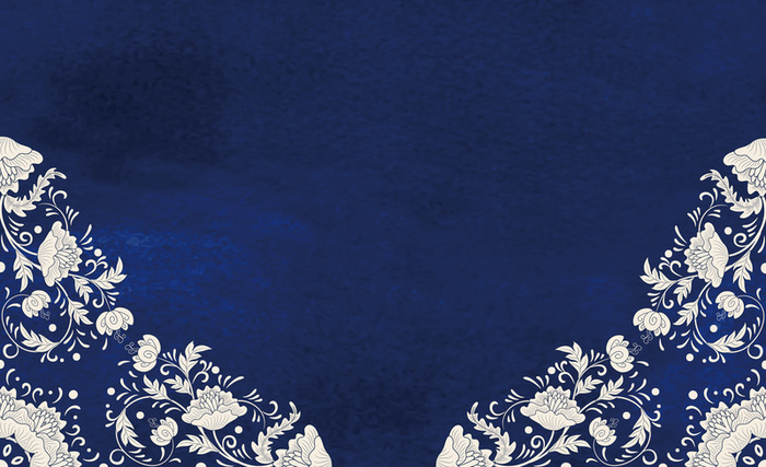 蓝色中国风元素花卉矢量背景高清