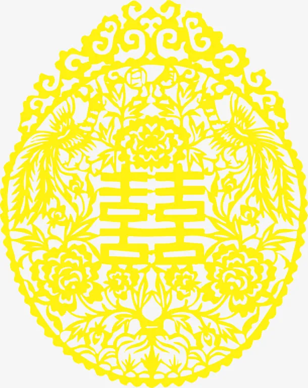 中华传统喜字对联免抠