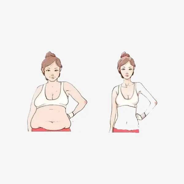 肥胖对比的美女免抠