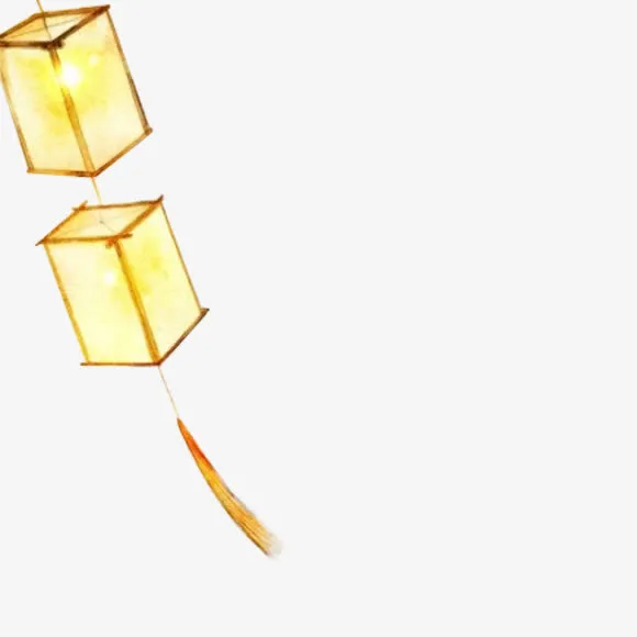 手绘简约大方灯笼免抠