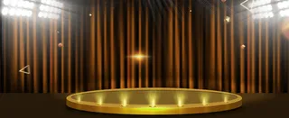 开幕式大气灯光几何金色banner高清