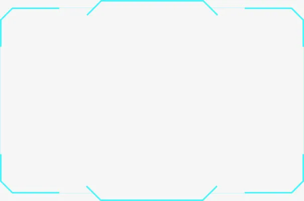 创意合成蓝色科技感边框免抠装饰效果特效元素