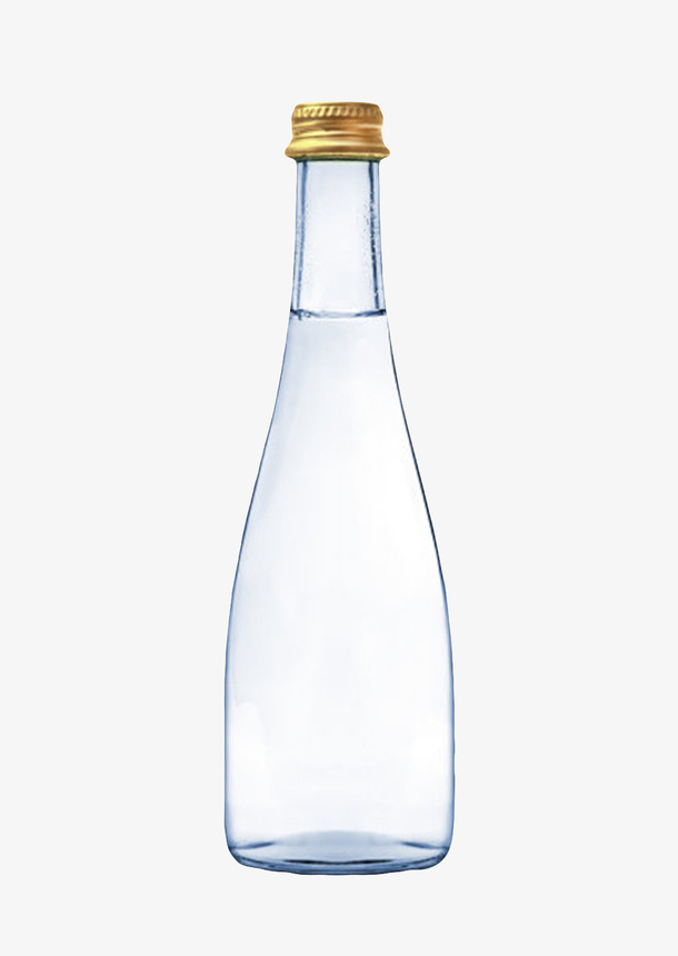 透明解渴窄口金色盖子的一瓶饮料免抠