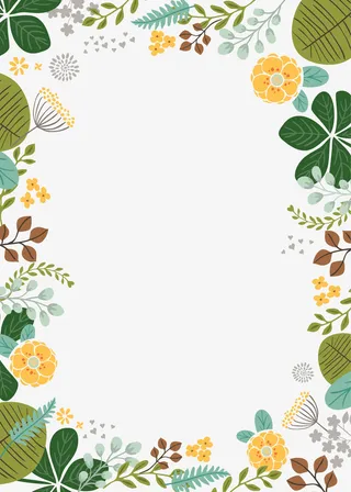 小清新植物边框矢量图免抠