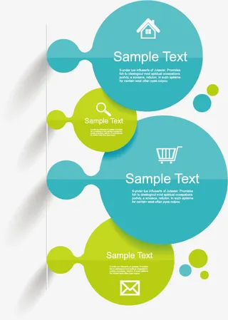 矢量小清新步骤图表免抠装饰ppt元素