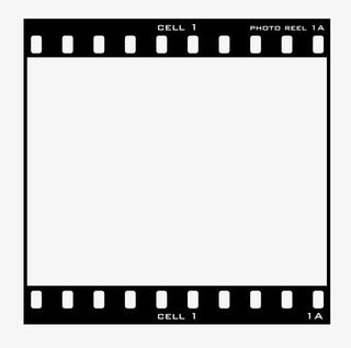 黑色几何手绘胶卷边框免抠