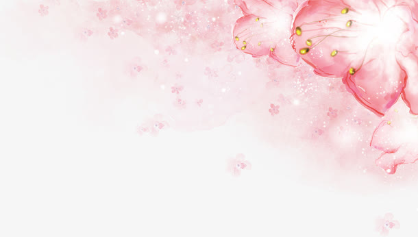 粉红花装饰免抠