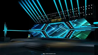 蓝色舞美灯光会场免抠