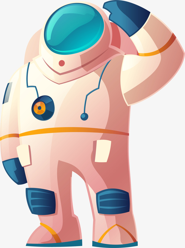 人类月球日敬礼的宇航员免抠